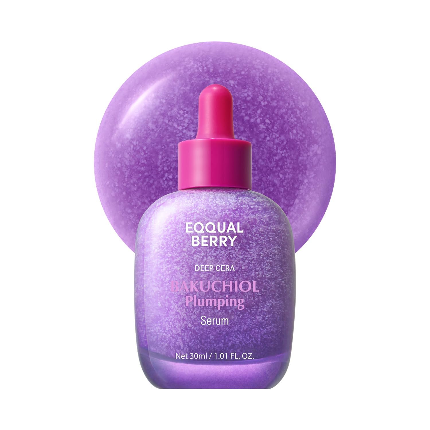 EQQUALBERRY Bakuchiol Plumping Face Serum – Retinol Natural Alternative for Sensitive Skin, with Niacinamide & Hyaluronic Acid, Pore & Wrinkle Korean Skin Care (1.01oz / 30ml)