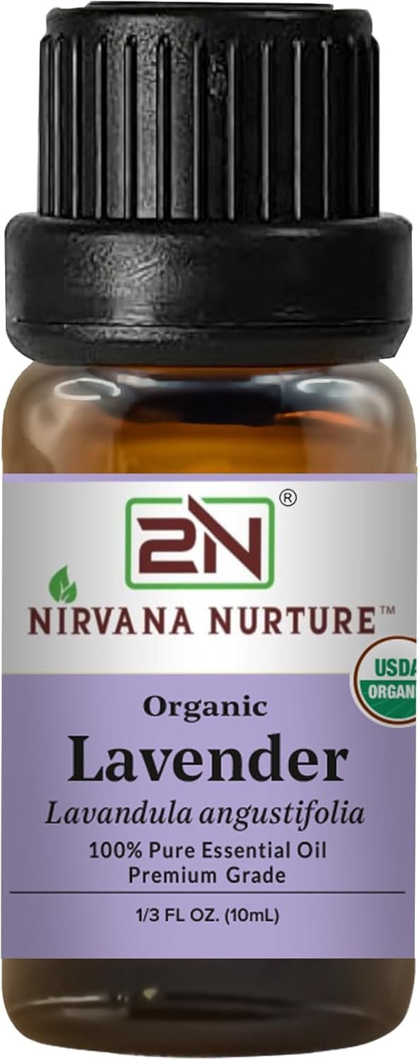 Lavender Essential Oil, USDA Certified Organic, 100% Pure Undiluted, Aromatherapy Oil for Diffuser, Hair & Skin Care