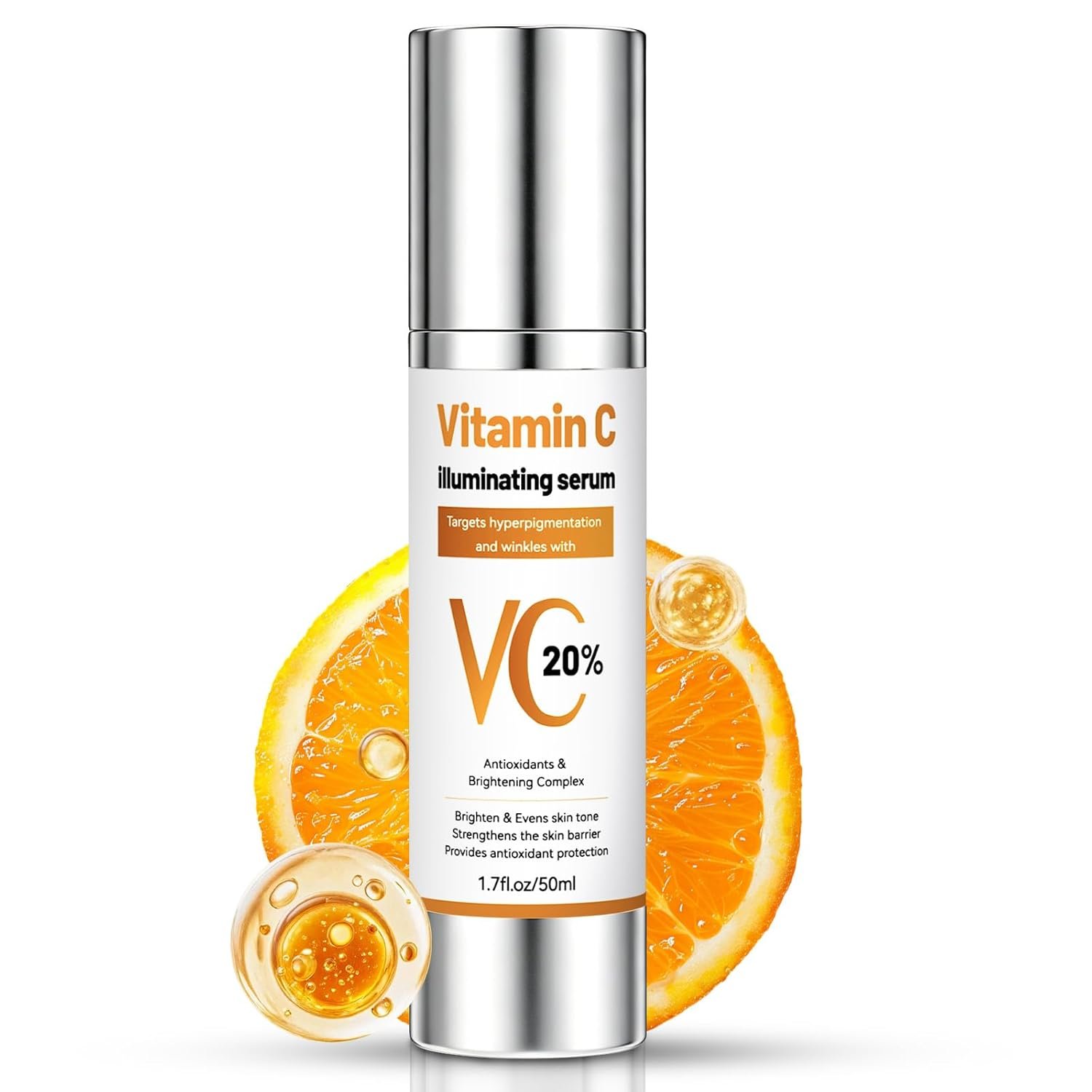 Vitamin C Serum for Face, 20% Vitamin C Serum for Mature & Aging Skin, Gentle Anti Aging Face Serum with Hyaluronic Acid, Vitamin B5 for Fine Lines, Wrinkles & Uneven Tone, Boosting Glow, 1.7 Fl Oz