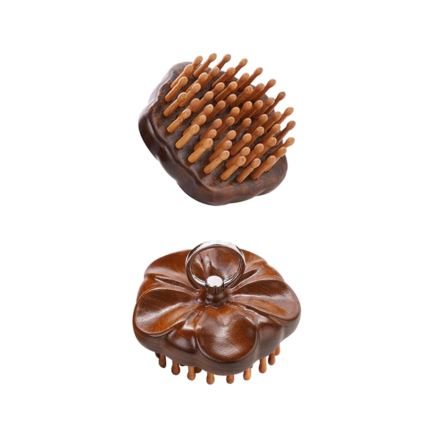 Wooden Scalp Massager for Hair Growth Support, Bamboo Scalp Massager Brush for Head Relaxation, Scalp Stimulation & Hair Oil Distribution, Natural Wooden Massager for Face and Body Care