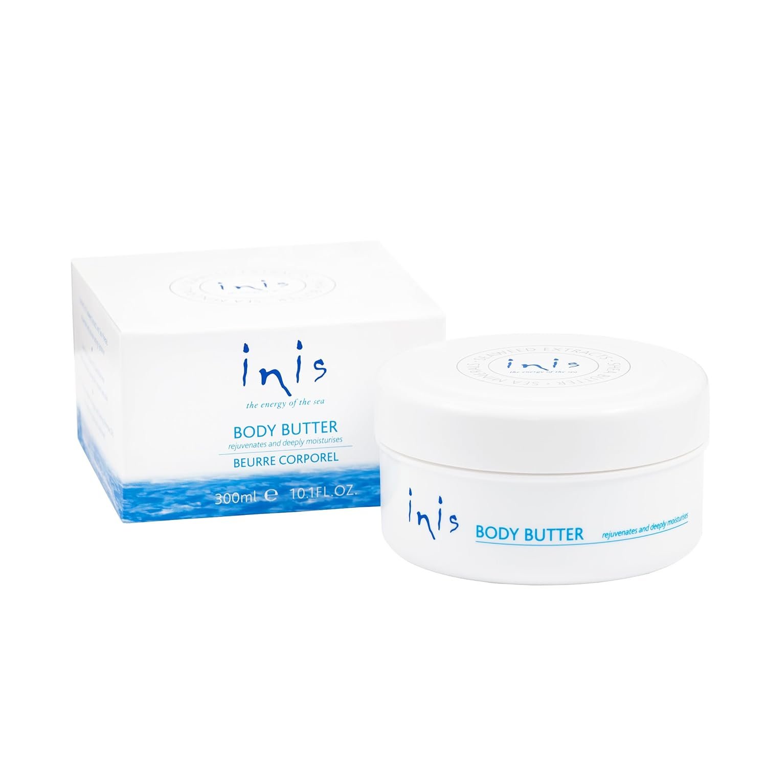 Inis the Energy of the Sea – Rejuvenating Body Butter for Women and Men, Whipped Body Cream with Seaweed Extract, Shea Butter and Argan Oil, Deep Moisturizing Skin Cream, 10.1 fl oz