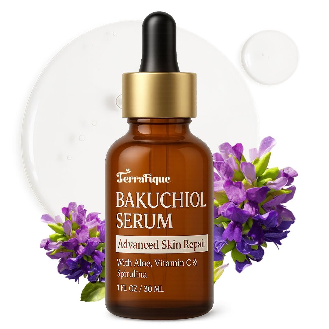 Bakuchiol Serum for Face – Retinol Alternative for Sensitive Skin – Contains Aloe, Centella, Spirulina – Bakuchiol Retinol Serum – Plumping, Anti Aging – Pore Minimizer – 1 Fl Oz