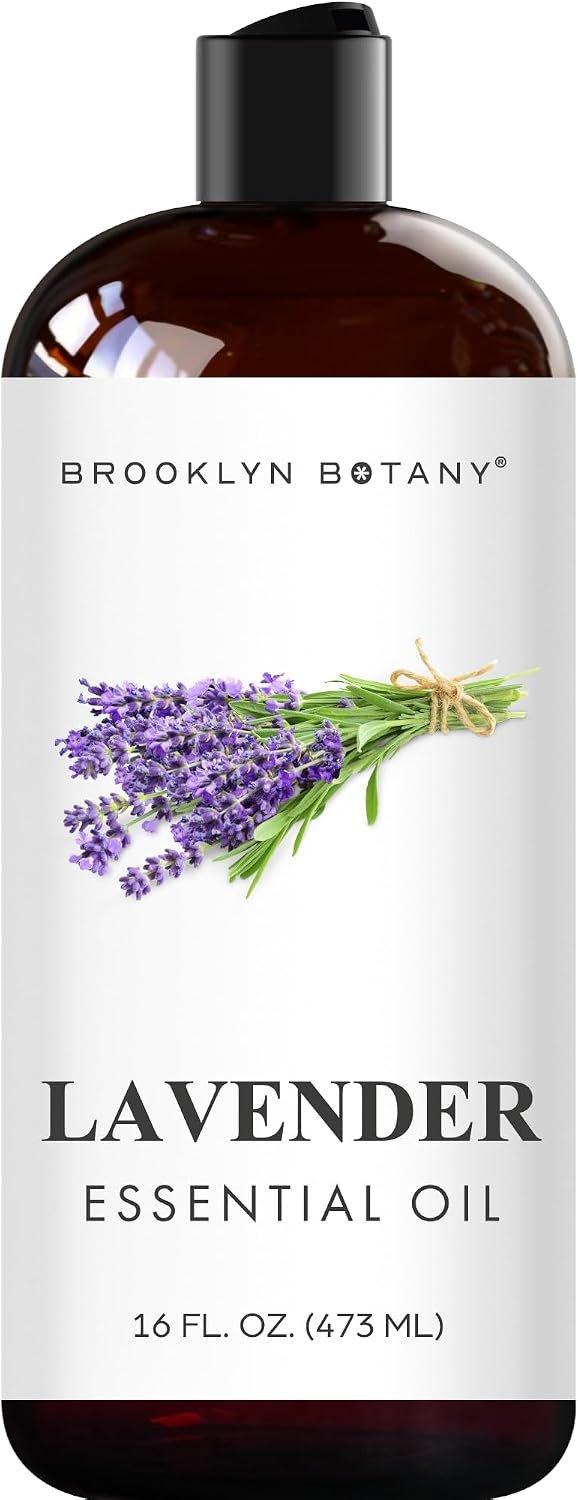 Brooklyn Botany Lavender Essential Oil – Huge 16 Fl Oz – for Candle Making, Soap Making, Diffusers, and Aromatherapy