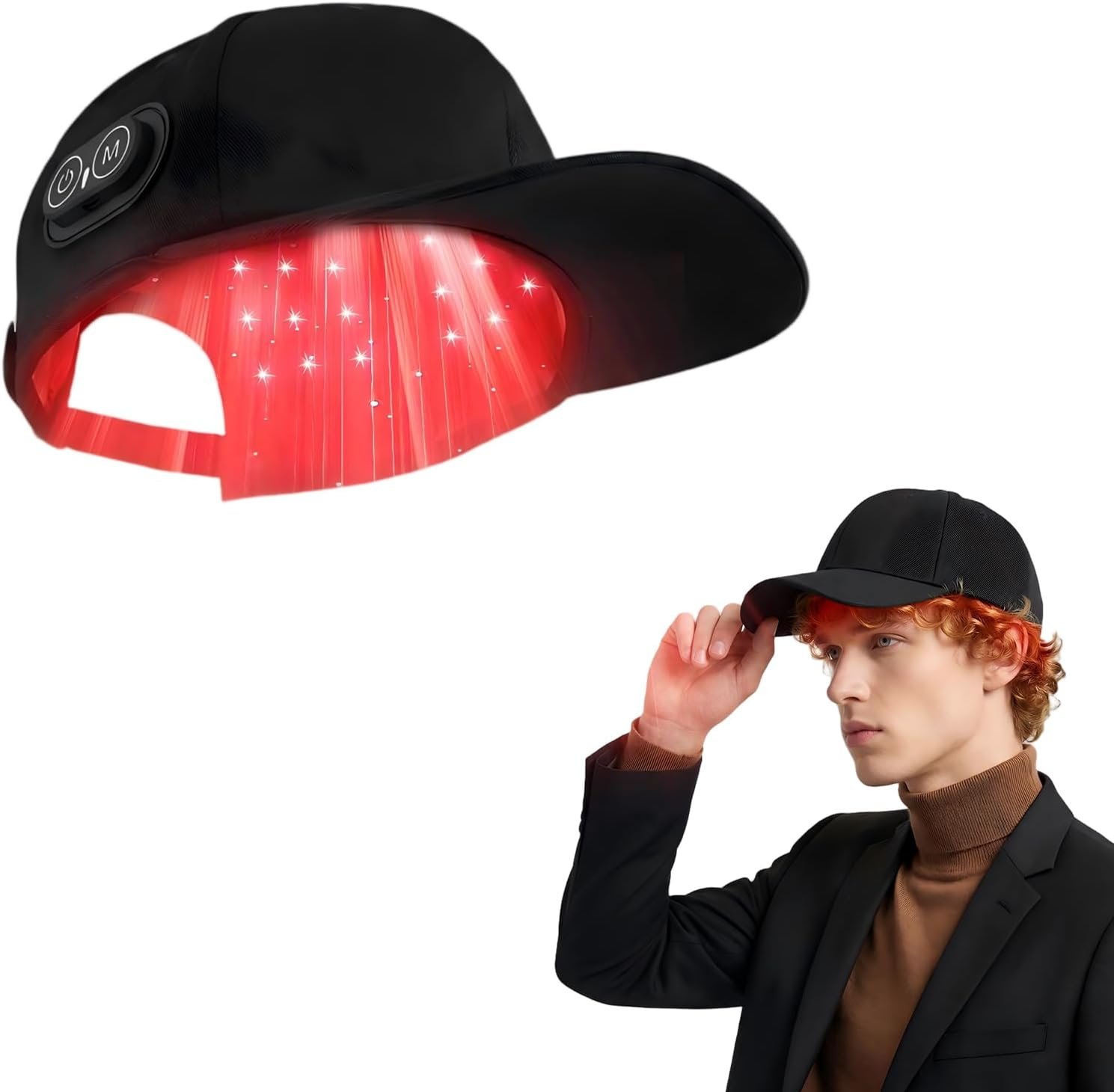 Wireless Rechargeable Red Light Therapy for Hair Growth – FDA Cleared Laser Cap for Hair Regrowth. Treats Hair Loss, Thinning & Alopecia for Men & Women