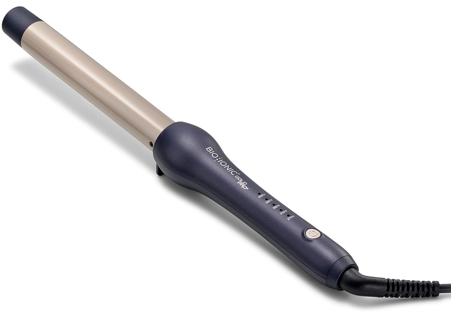 Bio Ionic GoldPro 1″ Curling Wand, Blue, Moisture Heat Technology & 24K Gold MX, Ceramic Long Barrel with Adjustable Heat, Versatile Hair Curler for Long-Lasting Curls