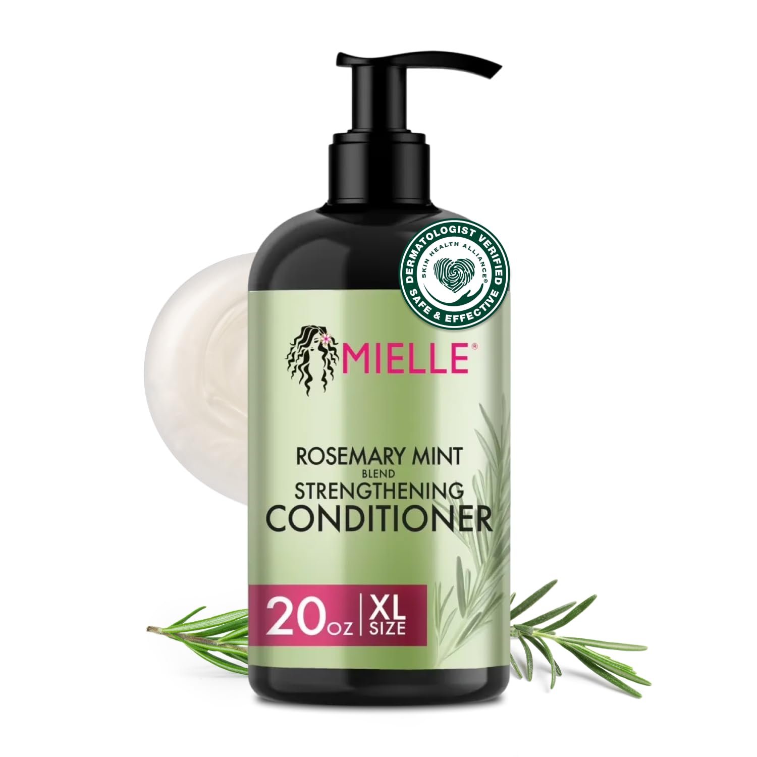 Mielle Organics Rosemary Mint Strengthening Hair Conditioner for Women & Men – Biotin Infused Detangling & Hydrating Conditioner to Increase Manageability & Support Longer, Healthier Strands, 20 oz