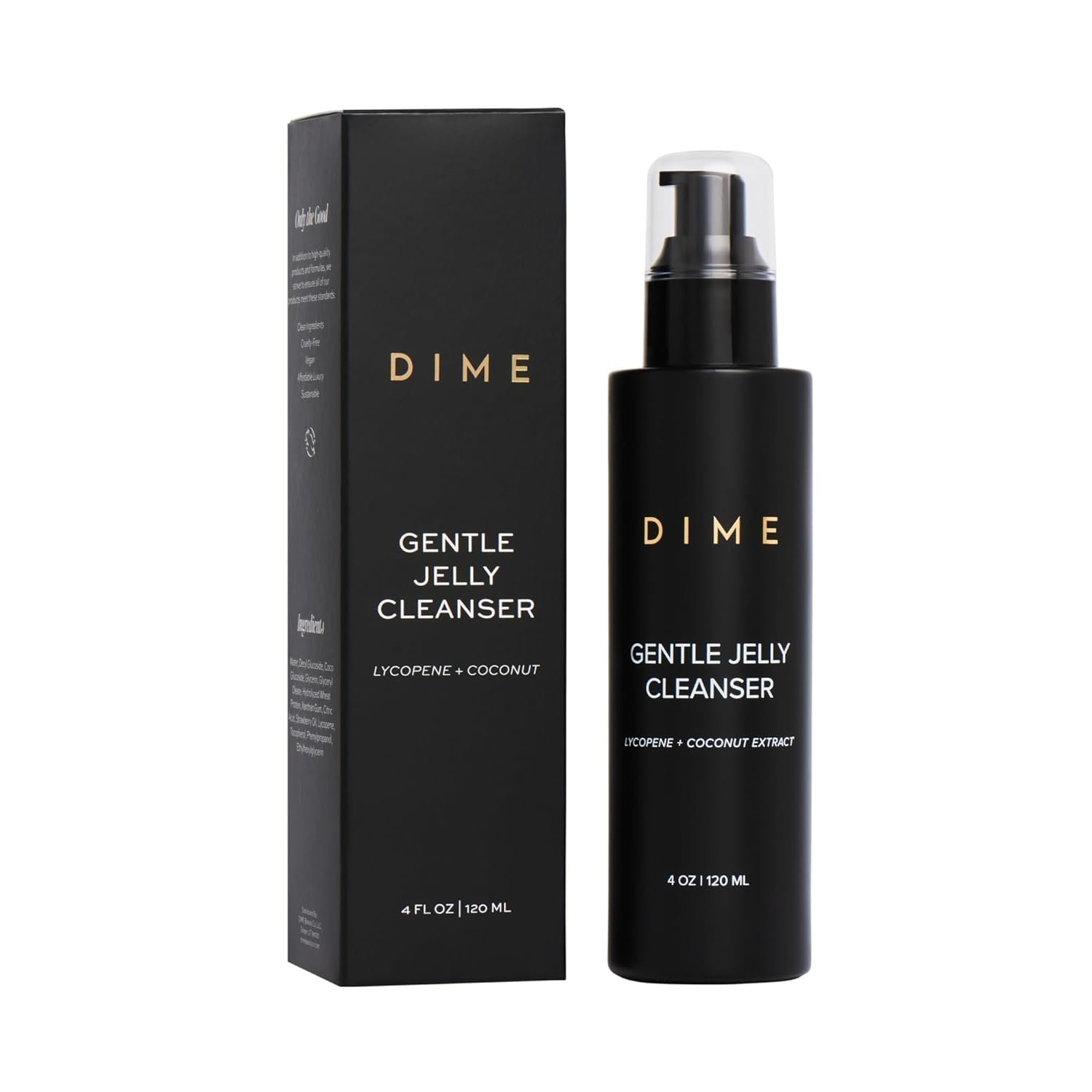 DIME Beauty Gentle Jelly Cleanser – Non-Foaming Hydrating Gel Face Wash and Makeup Remover with Vitamin E and Coconut, Sensitive and Oily Skin, Vegan, Cruelty-Free, 4 oz / 120 ml