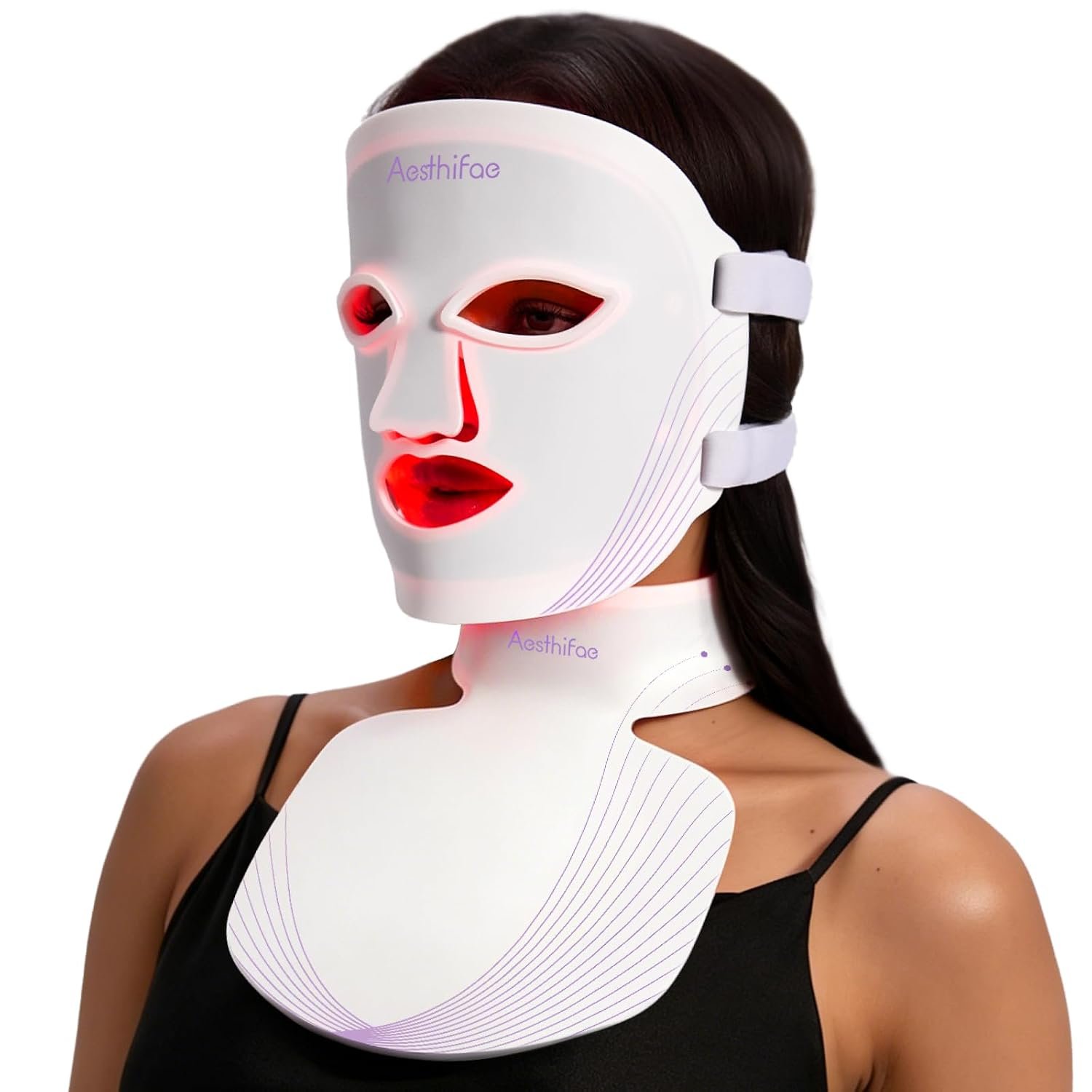 Red Light Therapy for Face and Neck, 7 in 1 Red Light Therapy Mask with NIR Portable Rechargeable Led Face Mask with Eye Protection and Remote for True Anti-Wrinkles Skincare at Home White