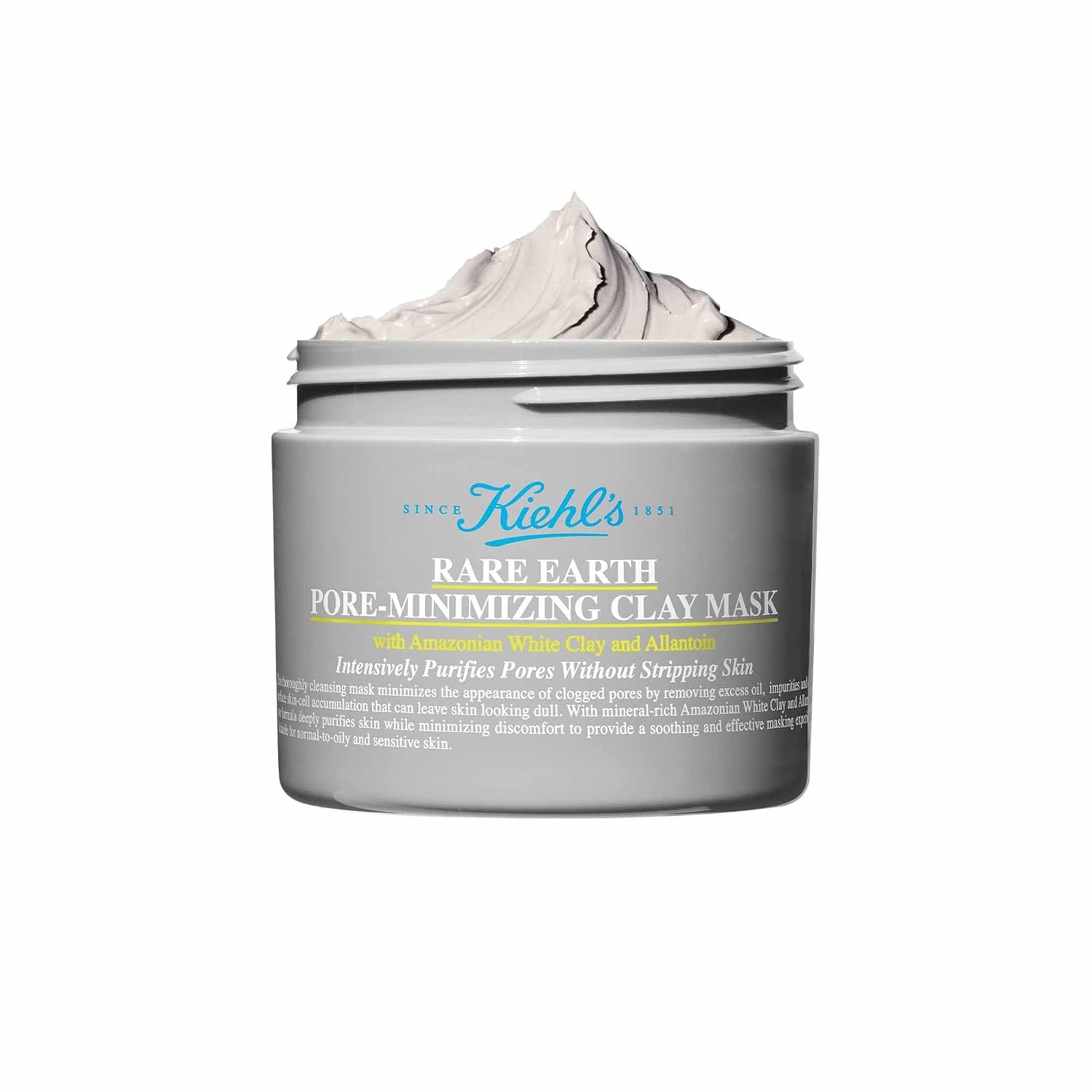 Kiehl’s Rare Earth Pore Minimizing Clay Face Mask, Clarifying Facial Mask Reduces Excess Oil, Clogged Pores, Blackheads, and Sebum, With Amazonian White and Bentonite Clay, For All Skin Types