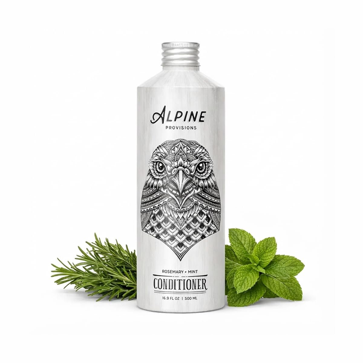 Alpine Provisions Rosemary & Mint Organic Conditioner – Naturally Moisturize, Repair, & Strengthen with Essential Oils, Sunflower oil & Aloe Vera, Vegan, Sulfate – Plant-Based Hair Care – 16.9 FL Oz