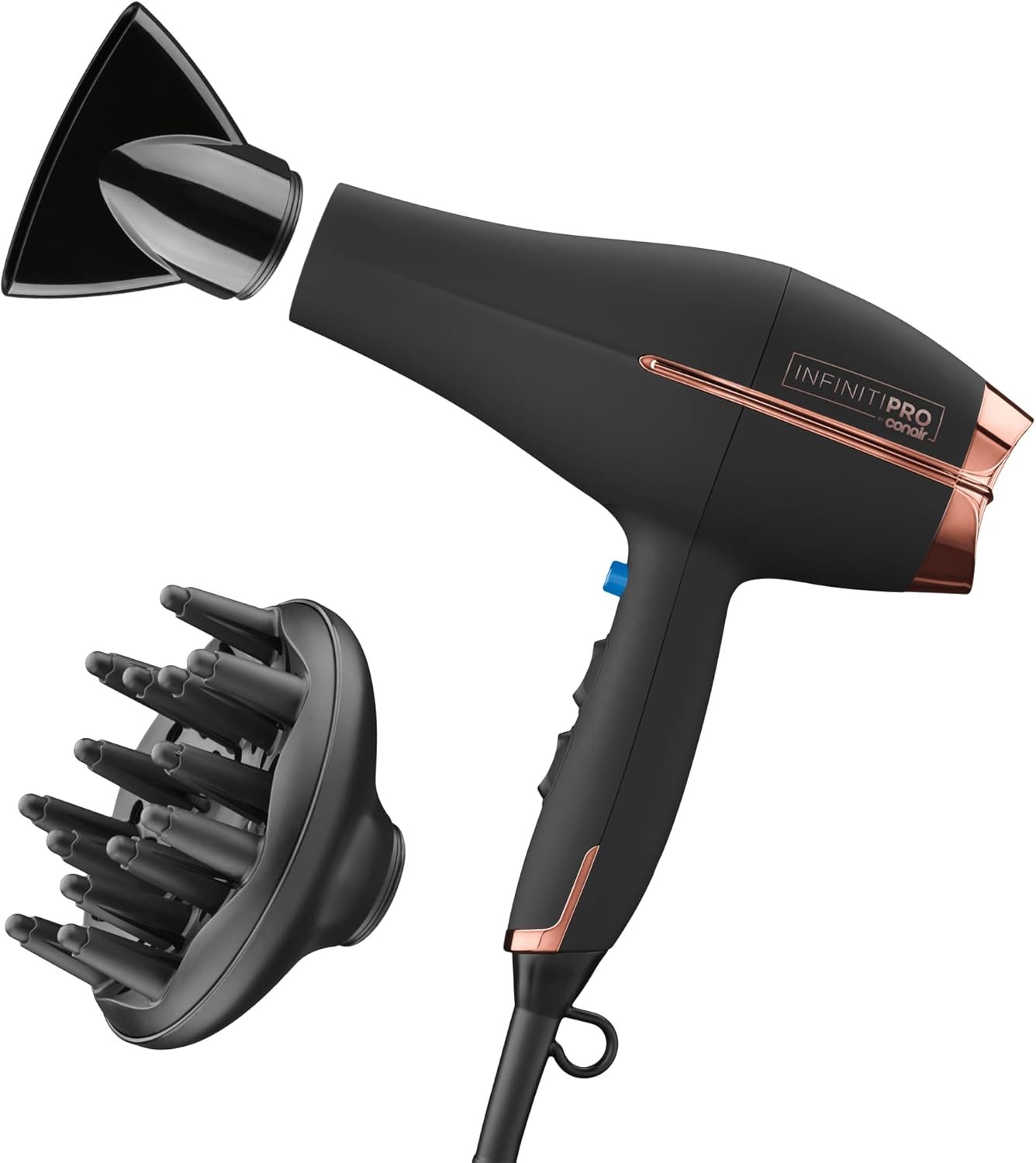 Conair InfinitiPRO AC Motor Pro Hair Dryer | Professional ionic ceramic blow dryer for faster, frizz-free drying on all hair types, Black, Model 650X