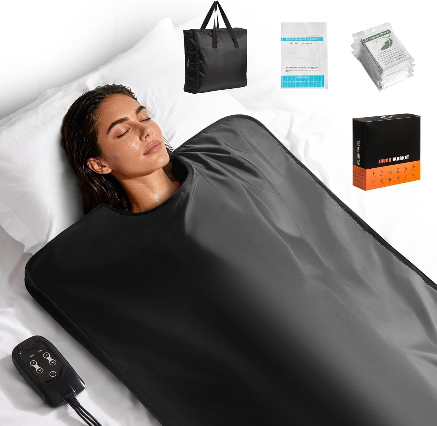 Portable Sauna Blanket PVC, Full Body Heated Bag for Home Use, Waterproof Foldable Design with Adjustable Temperature and Timer