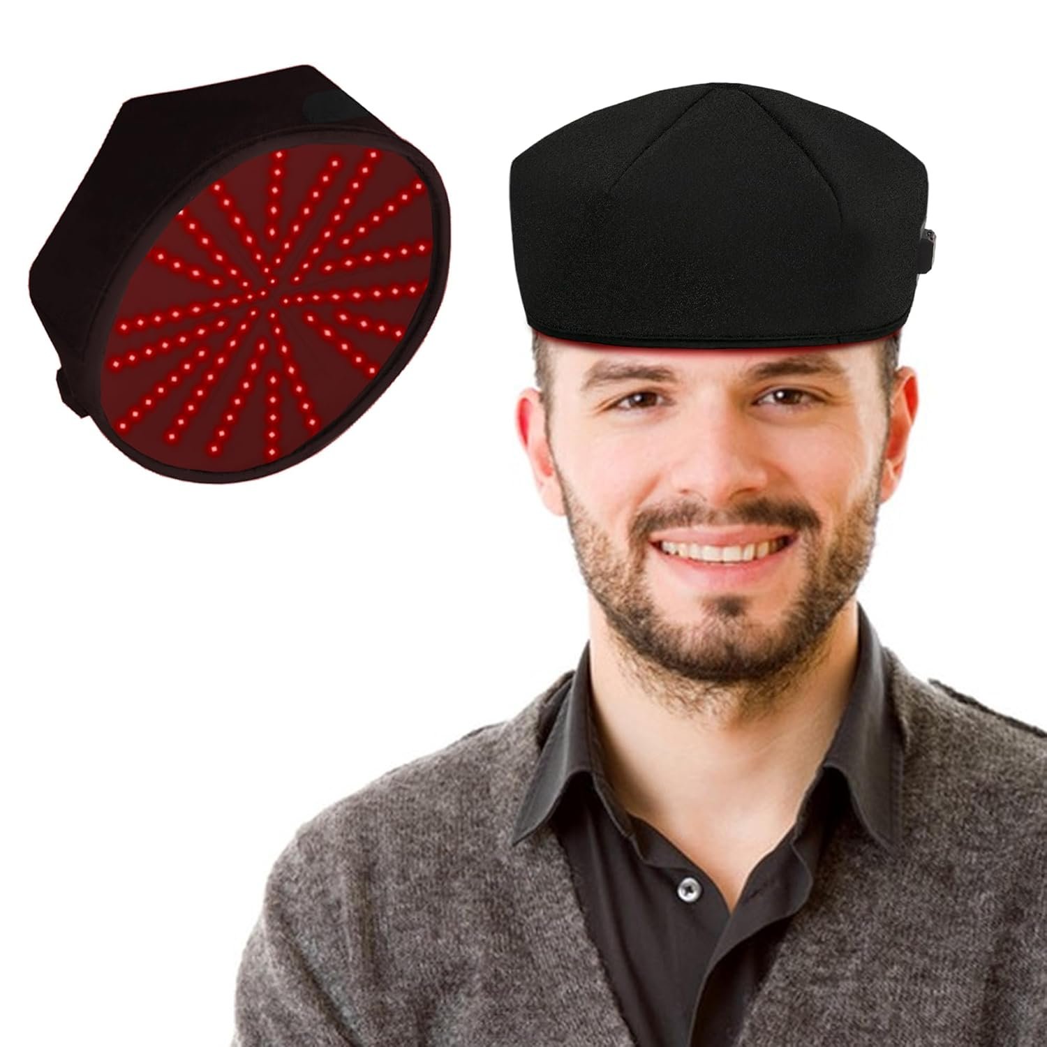 Cordless Laser Hair Growth Cap with 5000mAh Rechargeable Battery, Red Light Therapy for Hair Growth for Men and Women