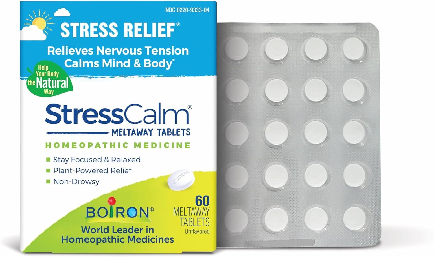 Boiron StressCalm Tablets for Relief of Stress, Anxiousness, Nervousness, Irritability, and Fatigue – 60 Count