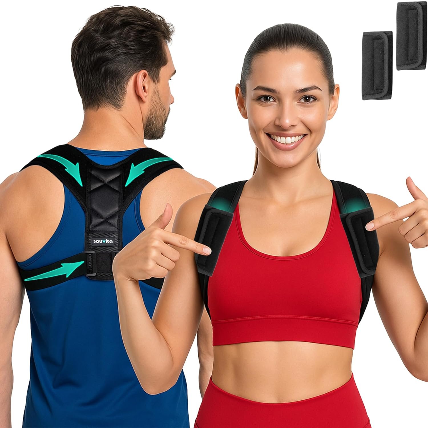Posture Corrector for Women & Men – Fully Adjustable Back Brace Posture Corrector for Men & Women – Shoulder Brace – Back Straightener – Shoulder Support – Neck, Upper and Mid Spine Support