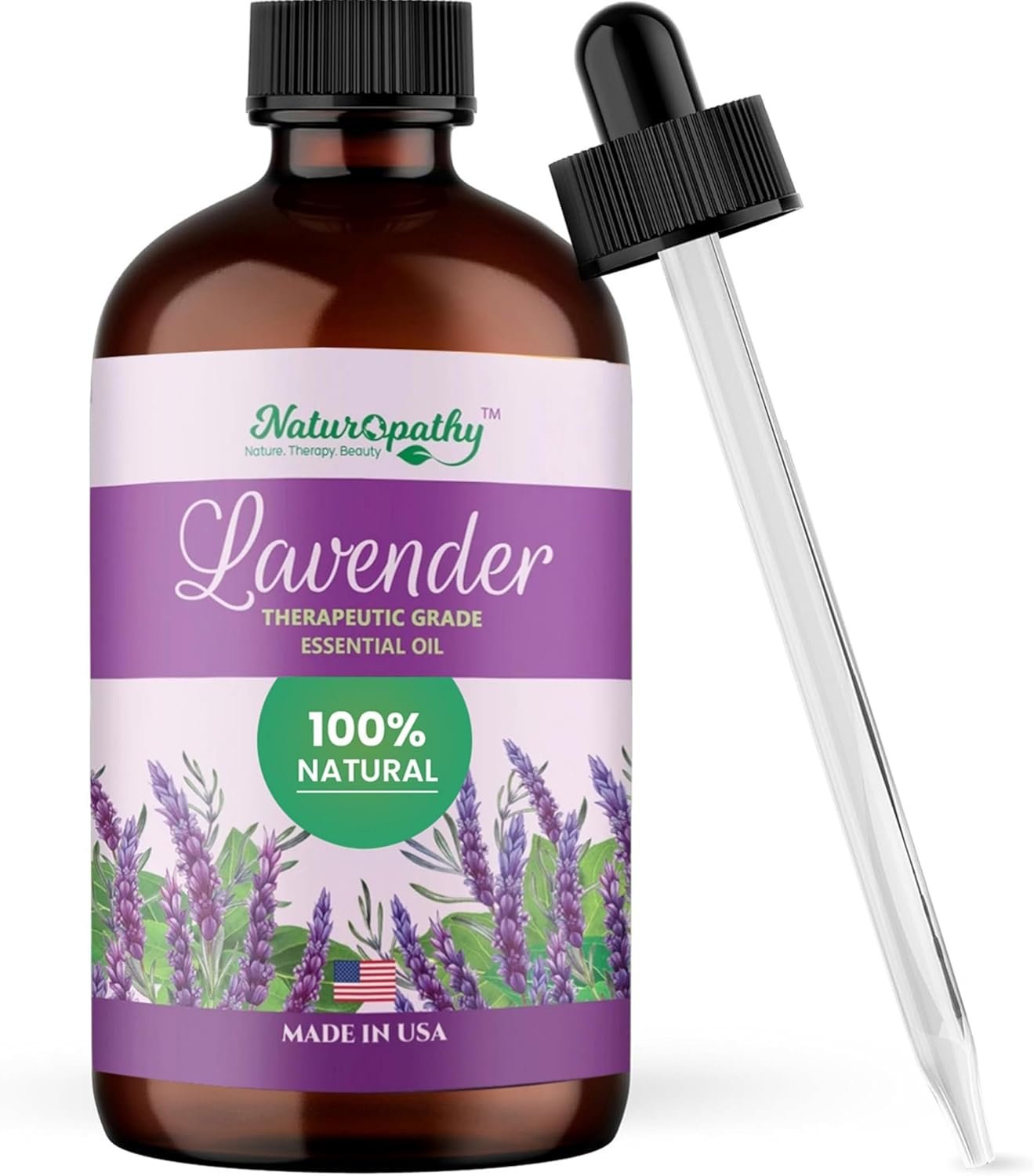 Naturopathy Lavender Essential Oil, 100% Natural Therapeutic Grade, Premium Quality Lavender Oil, 4 fl. Oz – Perfect for Aromatherapy and Relaxation