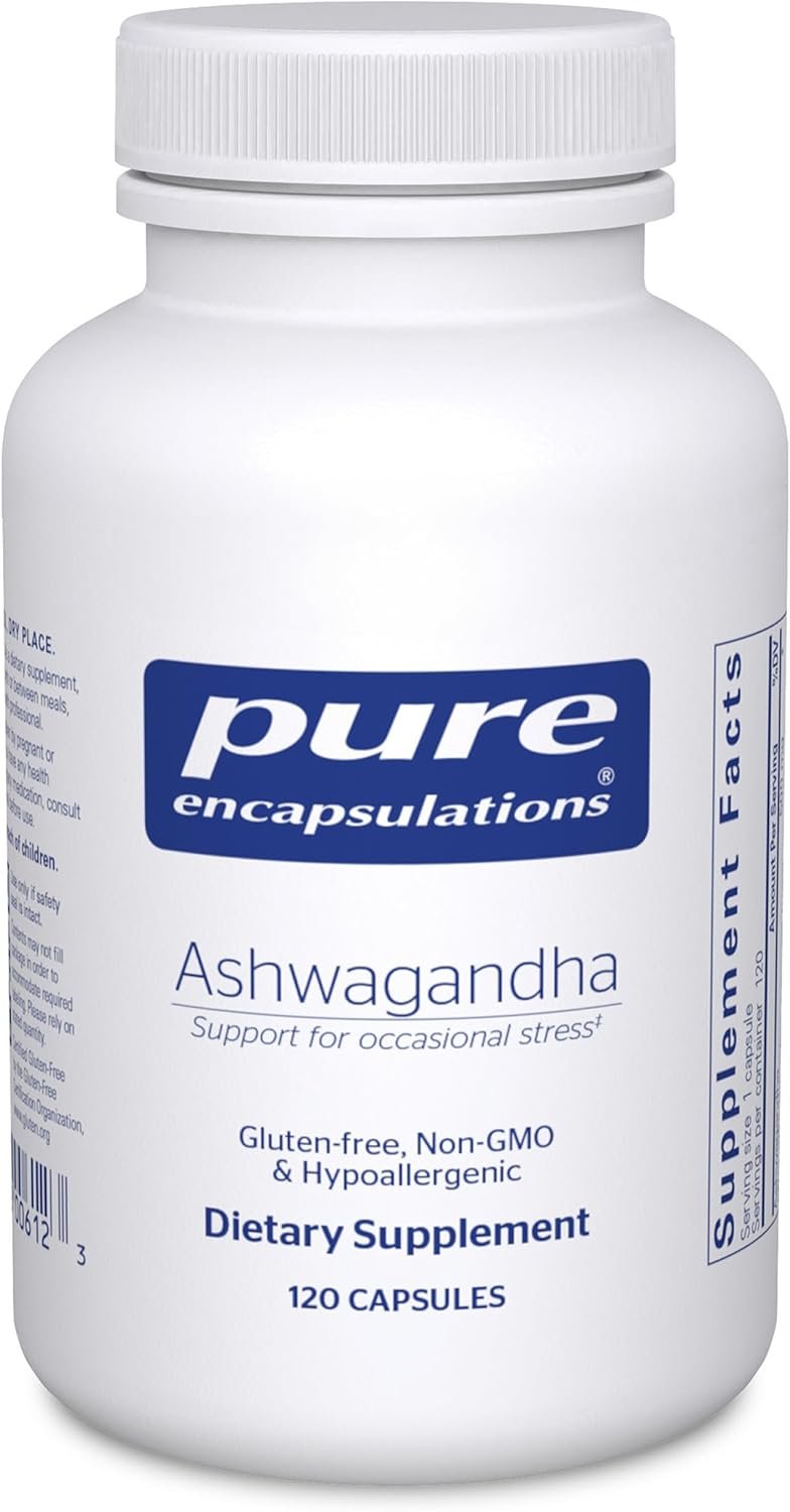 Pure Encapsulations Ashwagandha – 500 mg Ashwagandha Extract – Metabolism & Stress Support – Immune Support* – GMO Free & Vegan – 120 Capsules