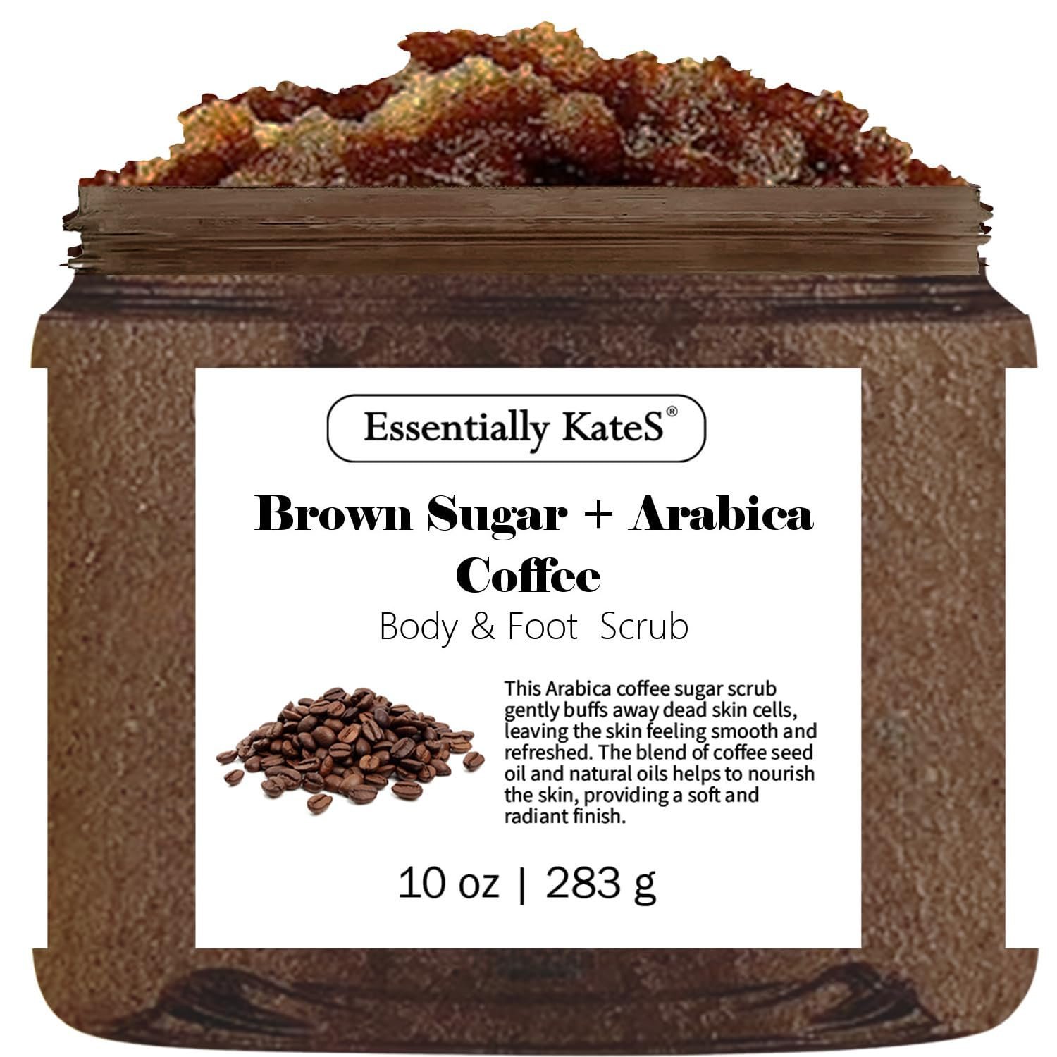 Brown Sugar & Arabica Coffee Body Scrub – Natural Exfoliating Scrub for Smooth, Glowing Skin, Hydrating & Cellulite-Reducing, Paraben-Free, Spa-Quality