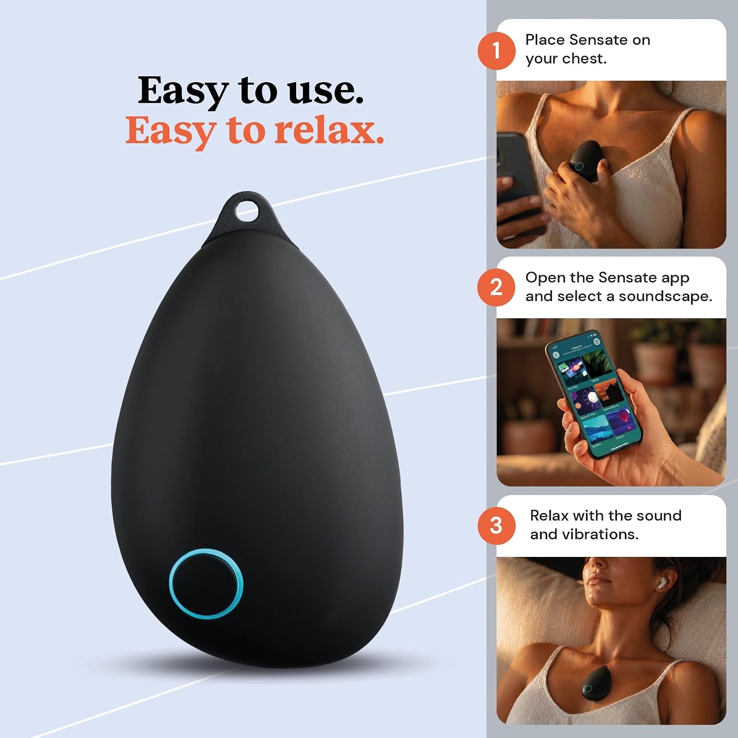 Sensate Relaxation Device – Patented Vagus Nerve Toning Tool for Instant Calm, Better Sleep & Stress Resilience – Non-Invasive Infrasonic Resonance Technology