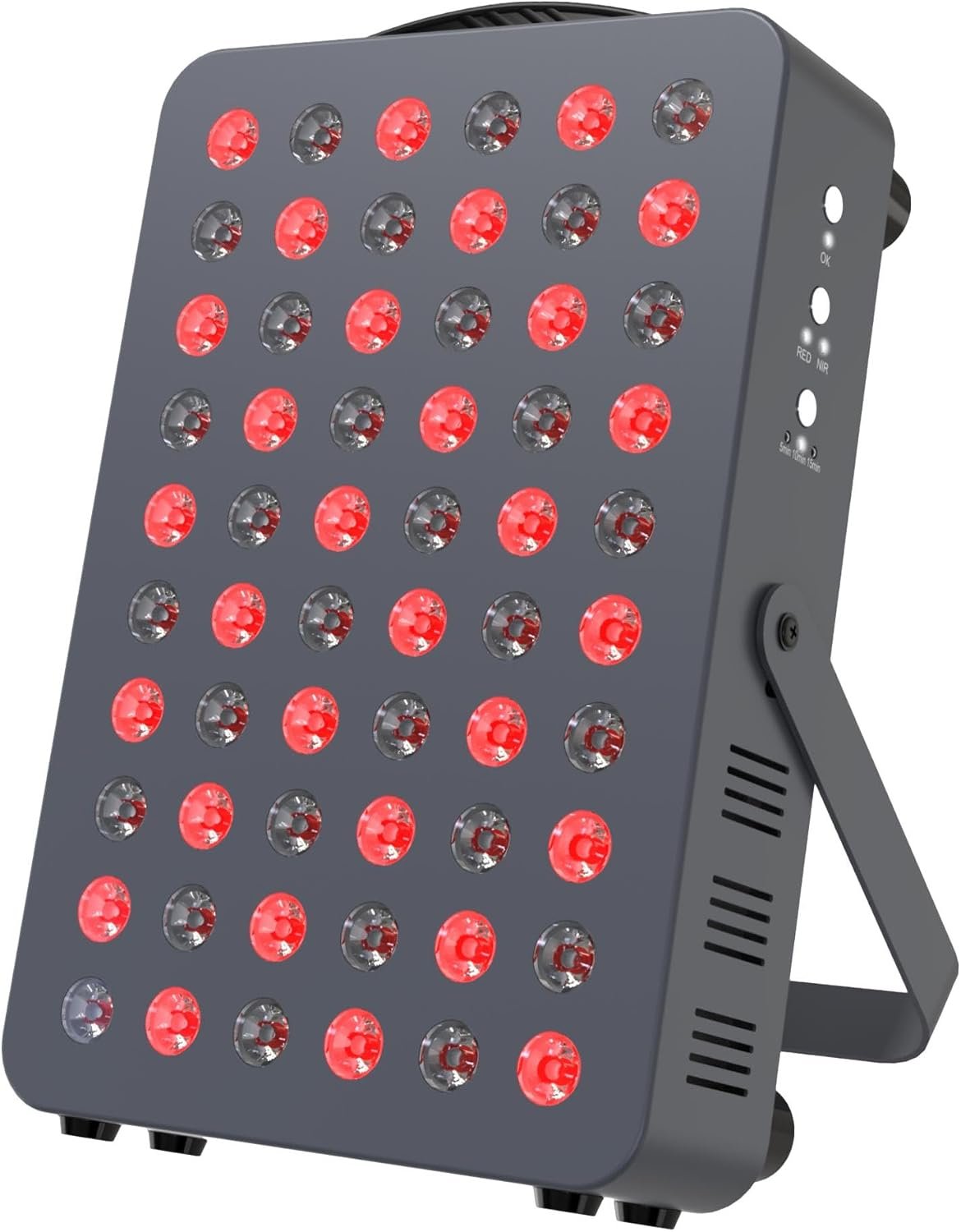 Hooga HG300 Red Light Therapy Panel, 60 LEDs, 660nm Red & 850nm Near-Infrared Light, Built-in Timer, Adjustable Stand