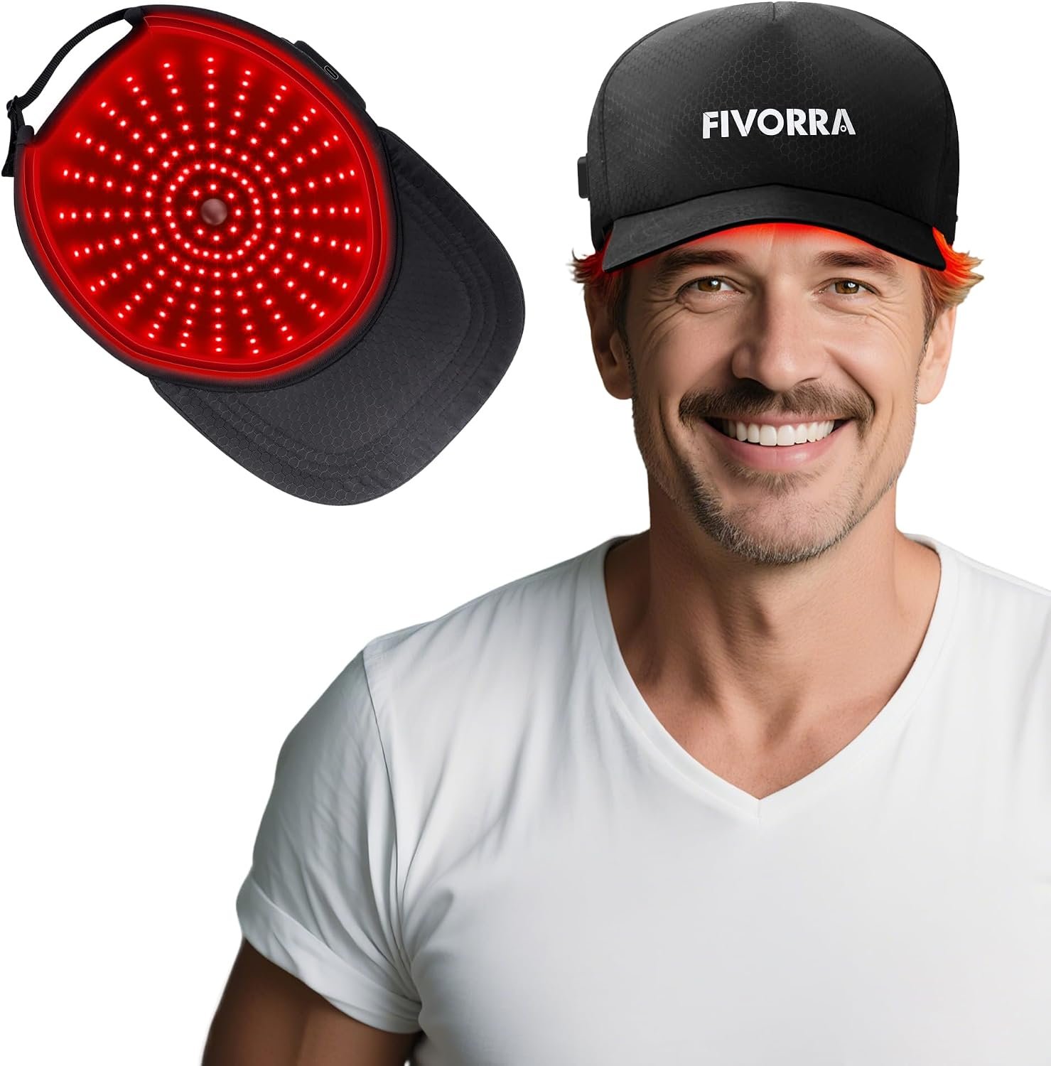 Hair Growth Red Light Therapy Cap: 650nm & 850nm Cordless Light Hat, 2000mAh Rechargeable Battery, Full Scalp Coverage for Men & Women at Home or Traveling