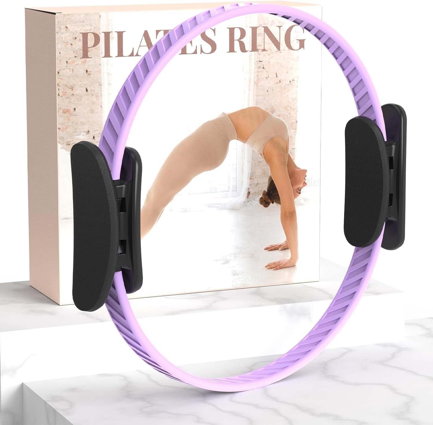 JKSHMYT Pilates Ring Fitness Circle for Women, Pilates Equipment – 14.5″ Home Magic Exercise Workout, Better me Pilates Essentials Starter Set for Beginners Toning Shape Full Body