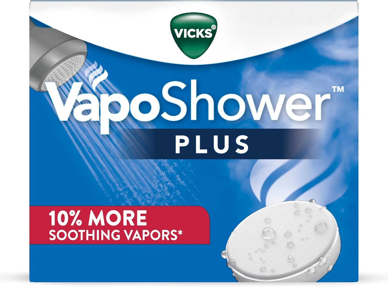 Vicks, VapoShower Plus, Shower Steamers, Eucalyptus Shower Steamer & Menthol Scent, Clean Dissolving Vapor Shower Tablets, Aromatherapy Shower Steamer & Shower Bombs, 12 count