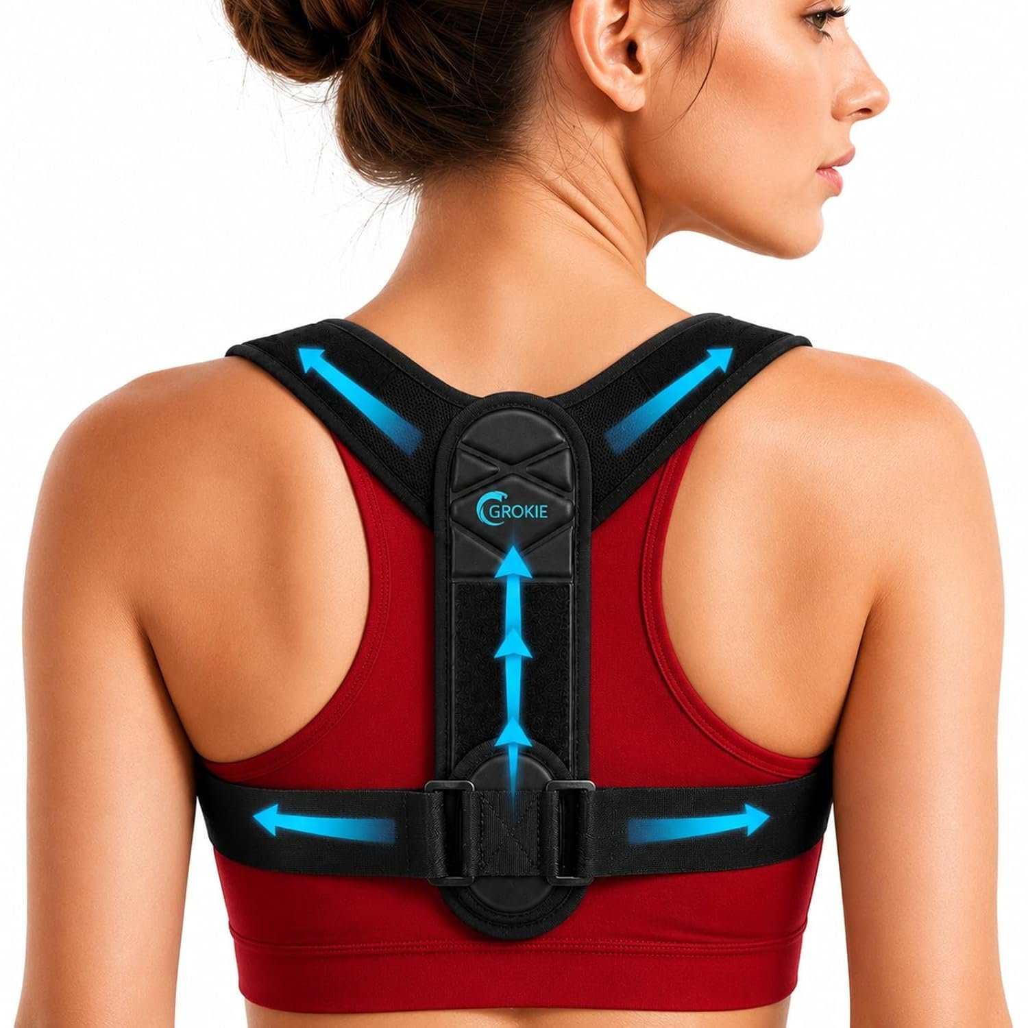 Posture Corrector for Women and Men – Back Brace for Rounded Shoulders & Upper Back Support – Breathable Shoulder Brace for Computer Work&Desk Job,Invisible Under Clothes, Large-Medium(Chest Size 32-45″)