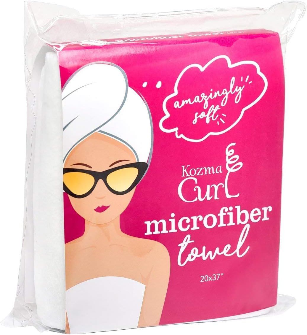 Microfiber Hair Towel Large | 20 x 37 Inches | Anti-Frizz Microfiber Towel for Curly Hair | Super Soft Absorbent Hair Wrap Turban | Fast Drying Gentle Alternative to Cotton