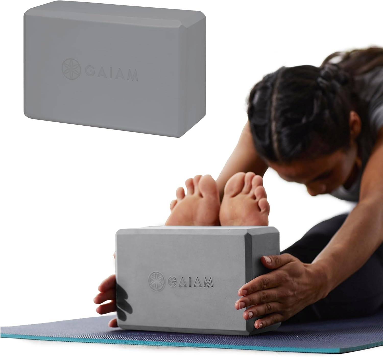 Gaiam Yoga Block – Supportive Latex-Free Eva Foam – Soft Non-Slip Surface with Beveled Edges for Yoga, Pilates, Meditation