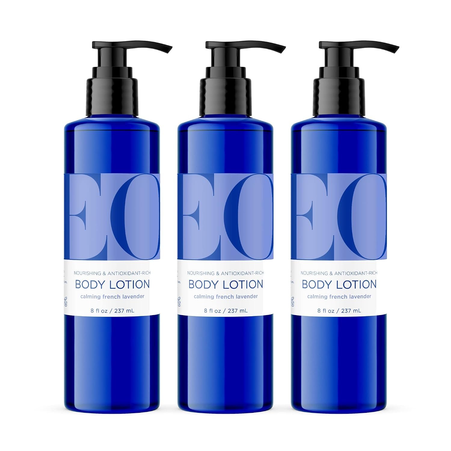 EO Body Lotion, 8 Ounce (Pack of 3), French Lavender, Organic Plant-Based, Botanical Extracts, Vitamin E with Pure Essential Oils