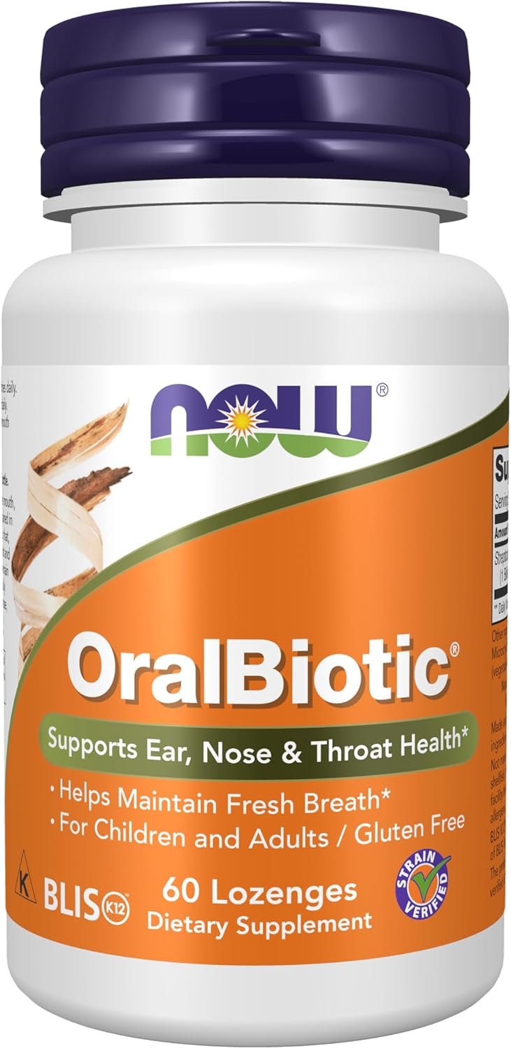 NOW Foods Supplements, OralBiotic™, Developed for Adults & Children, Strain Verified, 60 Lozenges
