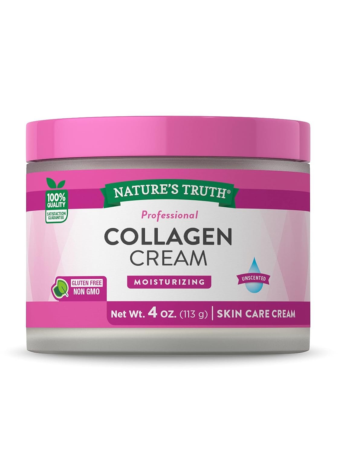 Nature’s Truth Nourishing Collagen Cream | 4 oz | Professional Strength | Paraben & SLS Free, Gluten Free | For Face and Body
