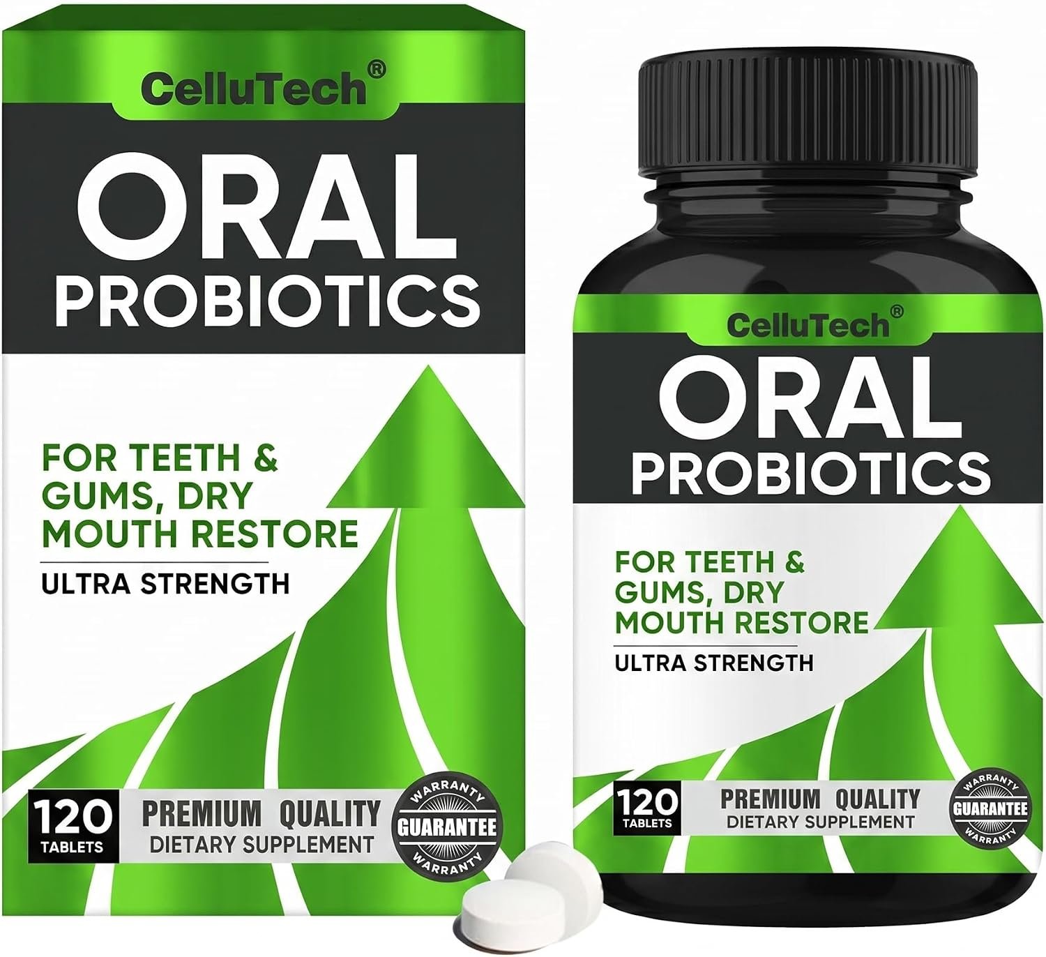 Oral Probiotics for Bad Breath Treatment for Adults, 50 Billion CFU Advanced Dental Probiotics for Teeth & Gum Health, Fresh Breath, Dry Mouth Relief, Gut & Immune Support – 120 Lozenges