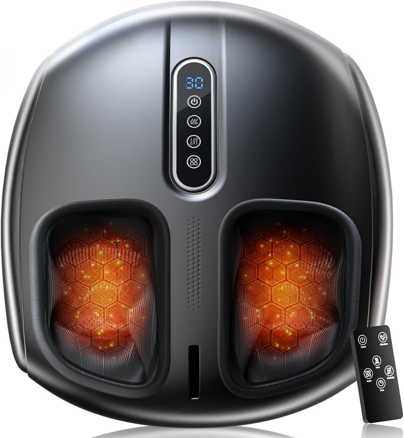 PACOVY Shiatsu Feet Massager, Foot Massager with Heat, Deep Kneading, Vibration and Air Compression for Plantar Fasciitis, 2 Heat Levels, Birthday Gifts for Women Mom Dad