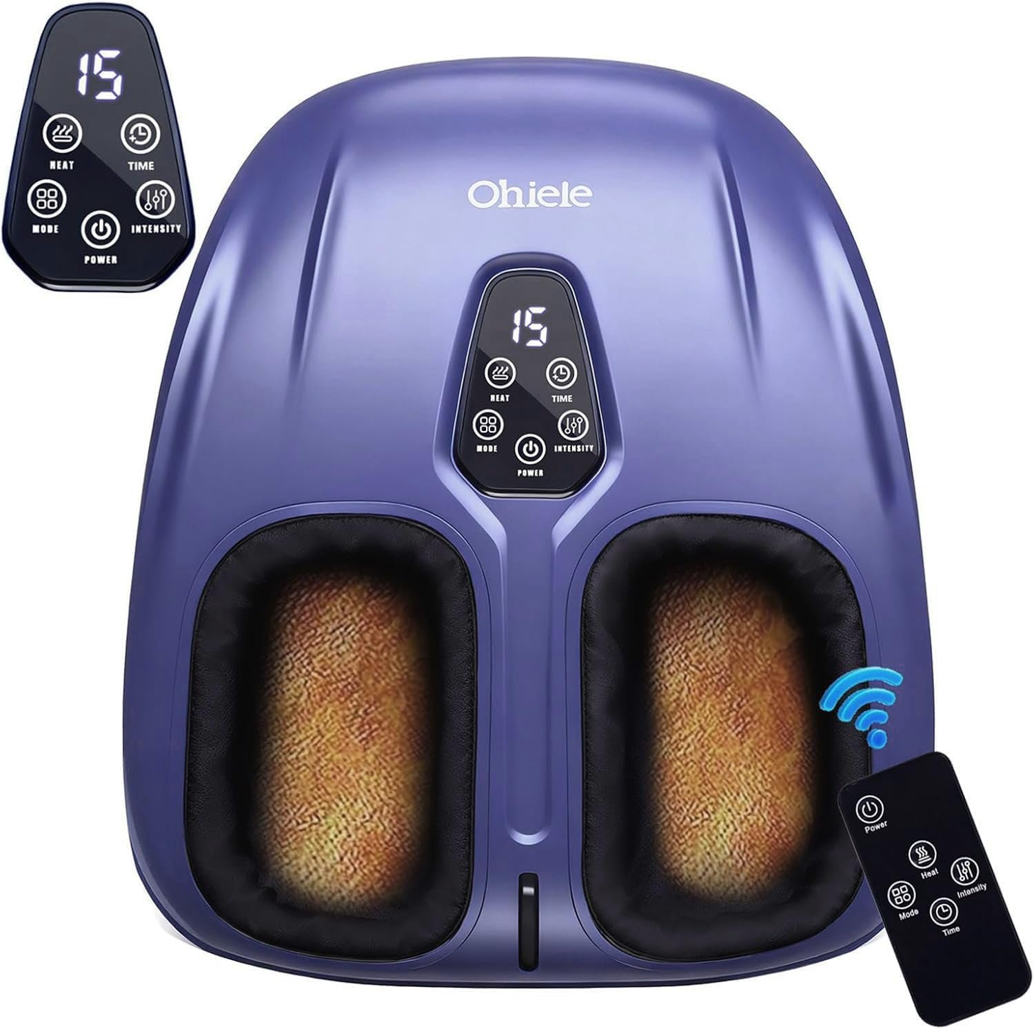 Foot Massager with Heat,Shiatsu Deep Kneading Massager for Plantar Fasciitis, Foot Massage Machine with Multi Massage Modes & Remote Control for Pain Relief (Purple)