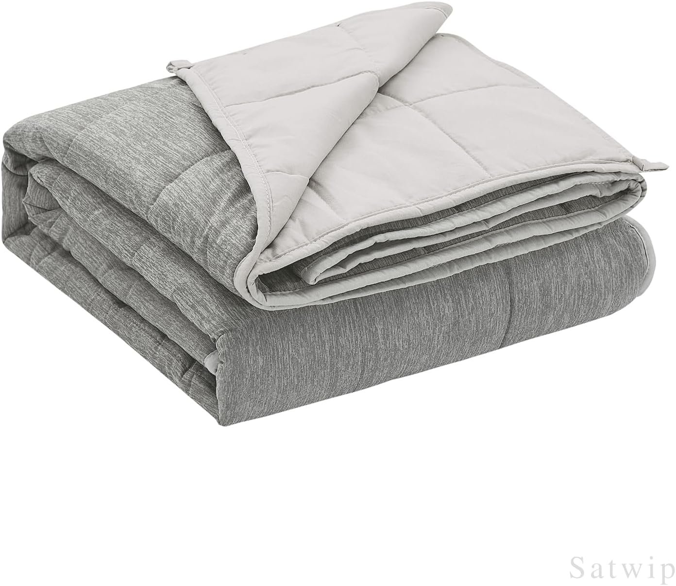 Satwip Cooling Weighted Blanket 20 lbs Queen Size Cool Moire Jersey Bed Blanket for Hot Sleeper with Soft Breathable Sanded, 60 x 80 inches, Grey