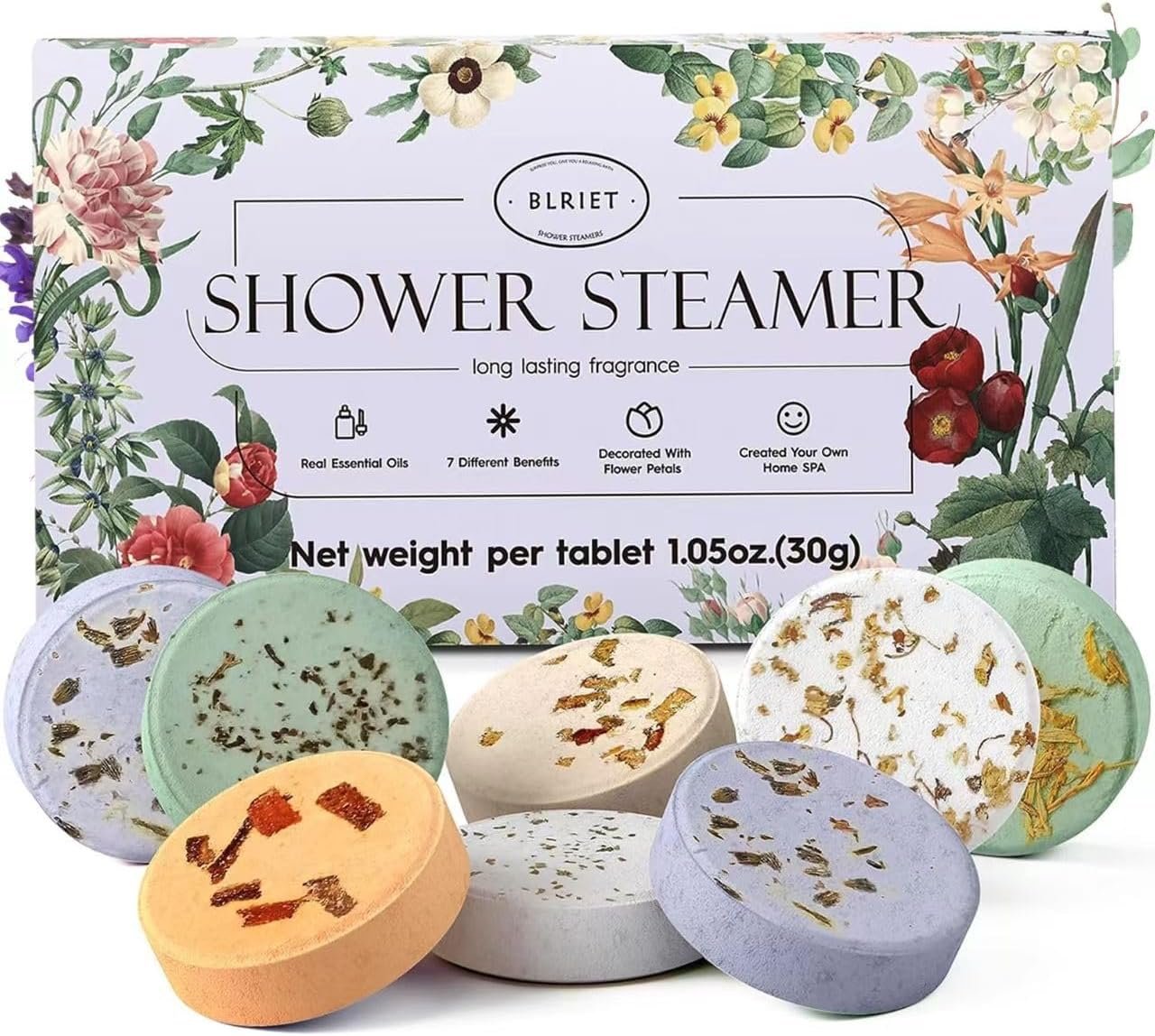 Shower Steamers Aromatherapy Blriet Gifts for Women, Teen Girls, Wife, Her, Mom, Father Days, Daughter, Grandma Basket Stuffers Birthday Gifts Decoration Travel Essentials Self Care Home Spa 8 Pack