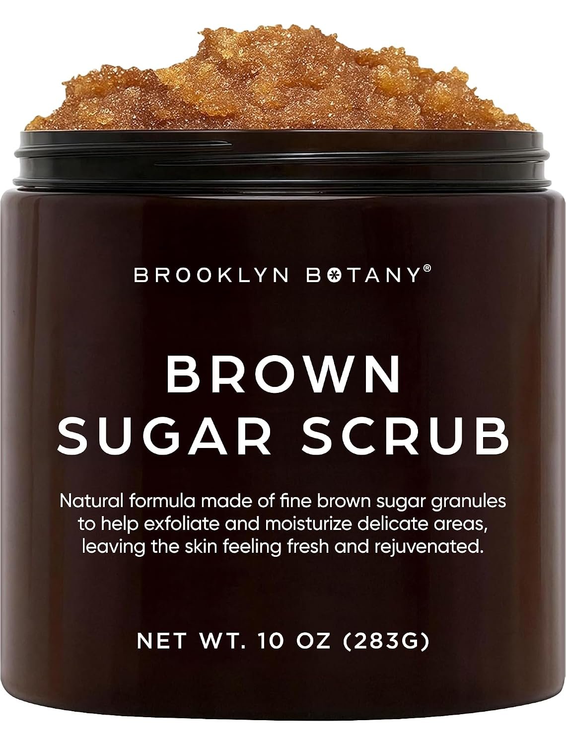 Brooklyn Botany Brown Sugar Body Scrub – Moisturizing and Exfoliating Body, Face, Hand, Foot Scrub – Fights Acne, Fine Lines & Wrinkles, Great Gifts For Women & Men – 10 oz