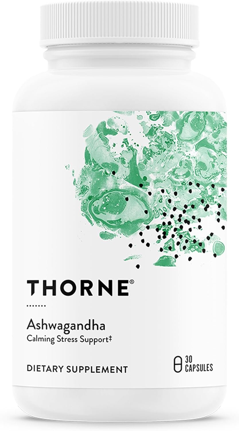 THORNE – Ashwagandha – Highly Concentrated Shoden – Calming Stress Support for Women & Men – Supports Daytime Energy, Mental Clarity & Optimal Immune Function* – Third-Party Certified – 30 Capsules