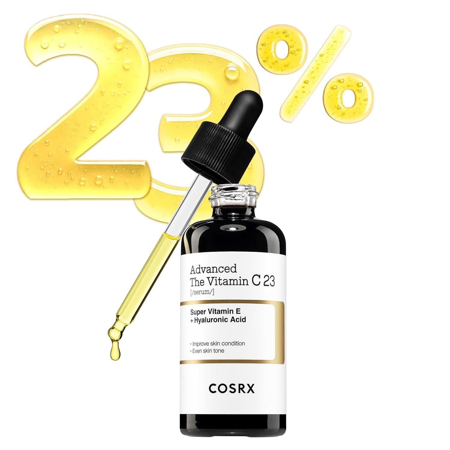 COSRX Advanced Pure Vitamin C 23% Serum with Vitamin E & Glutathione, Korean Vitamin C Serum for Fine Lines, Uneven Skin Tone & Dull Skin, 0.7oz, Korean Skin Care