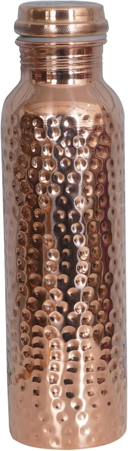 COPPER BOTTLE Pure Copper Water Bottle 34 Oz Copper Water Bottle – Leak Proof (34 Oz) (Hammered)