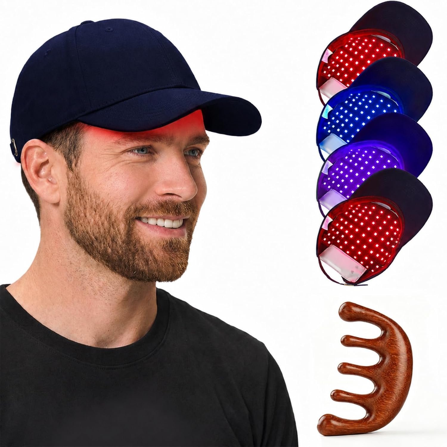 Red Light Therapy for Hair Growth Laser Cap – 650nm LLLT for Hair Loss, Thinning & Alopecia, Full Scalp Coverage, At-Home Treatment for Men & Women – Blue