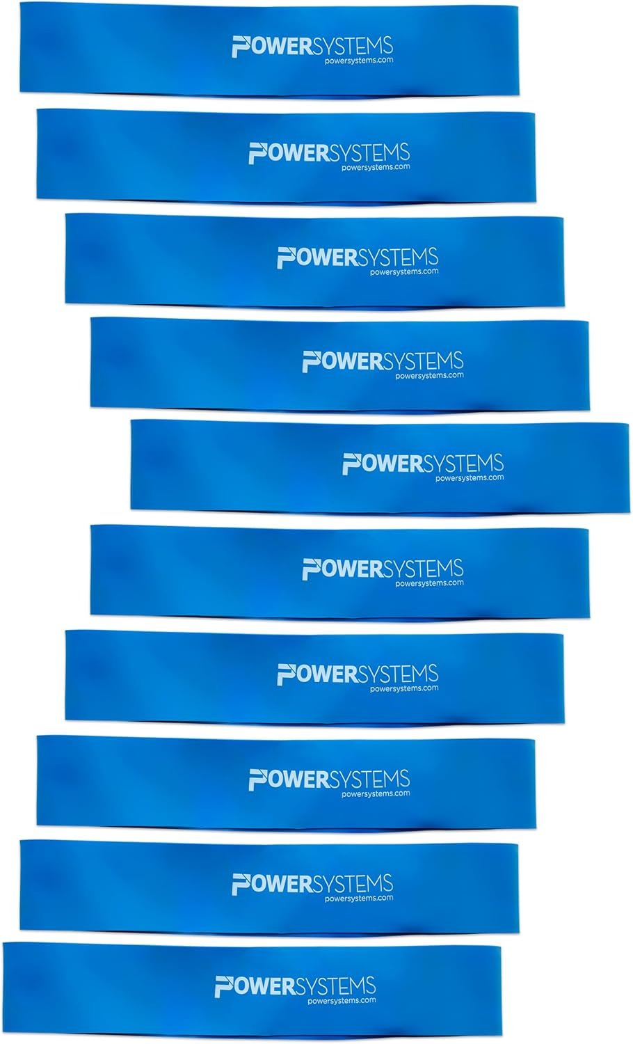 Power Systems Versa Loops Commercial Grade Resistance Bands 10 Pack Color Coded Exercise Loop Bands for Strength Training Physical Therapy Home Gym