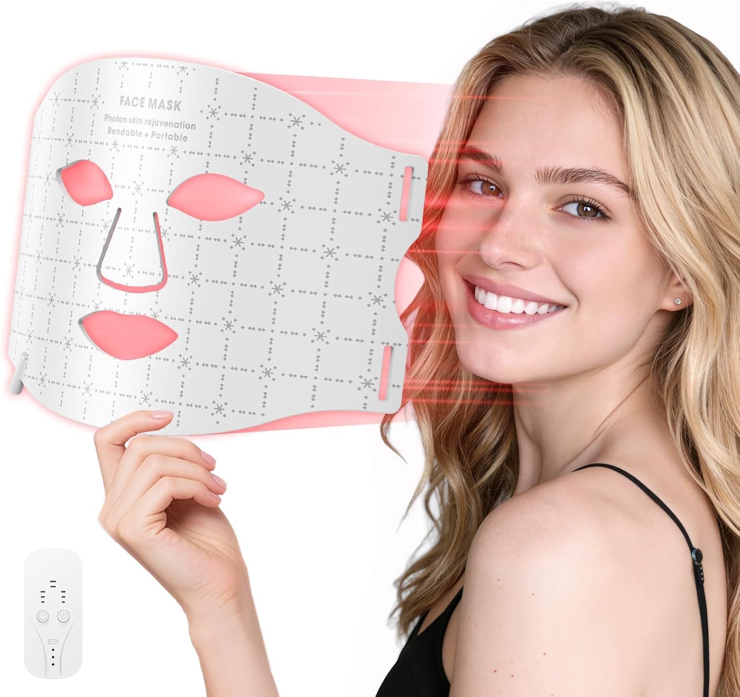 Red Light Therapy for Face, 7-1 Colors LED Light Therapy mask, Rechargeable LED Face Mask for Anti-Aging, Skin Firming & Radiant Glow at Home