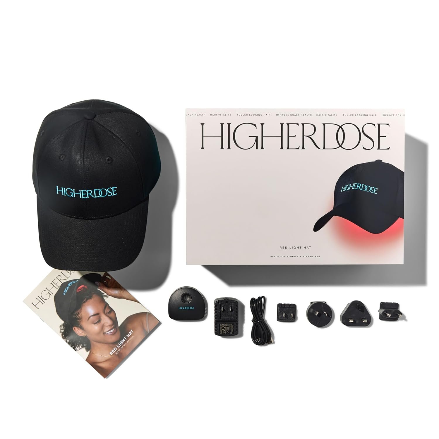 HigherDOSE Red Light Therapy Hat for Hair Growth – Cordless Red Light Cap to Support Scalp Health, Hair Regrowth at Home & Reduced Shedding – Rechargeable LED Hat Promotes Fuller Hair & Scalp Wellness