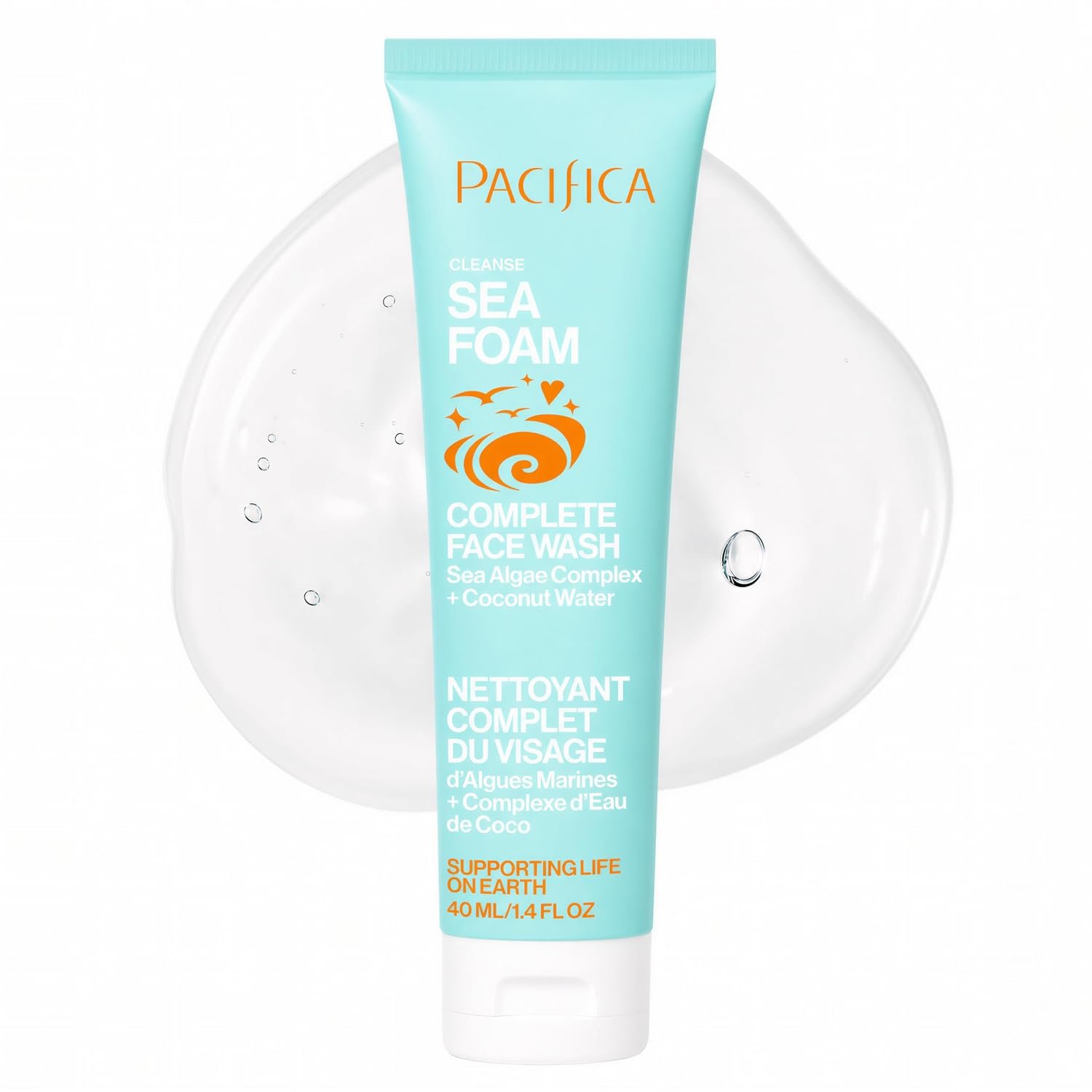 Pacifica Face Wash – Sea Foam Mini Travel Size, Skincare, Daily Gentle Foaming Cleanser, Makeup Remover, Face Cleanser, Skin Care, For Combination and Oily Skin, Vegan, 1.4 fl oz (1 Count)