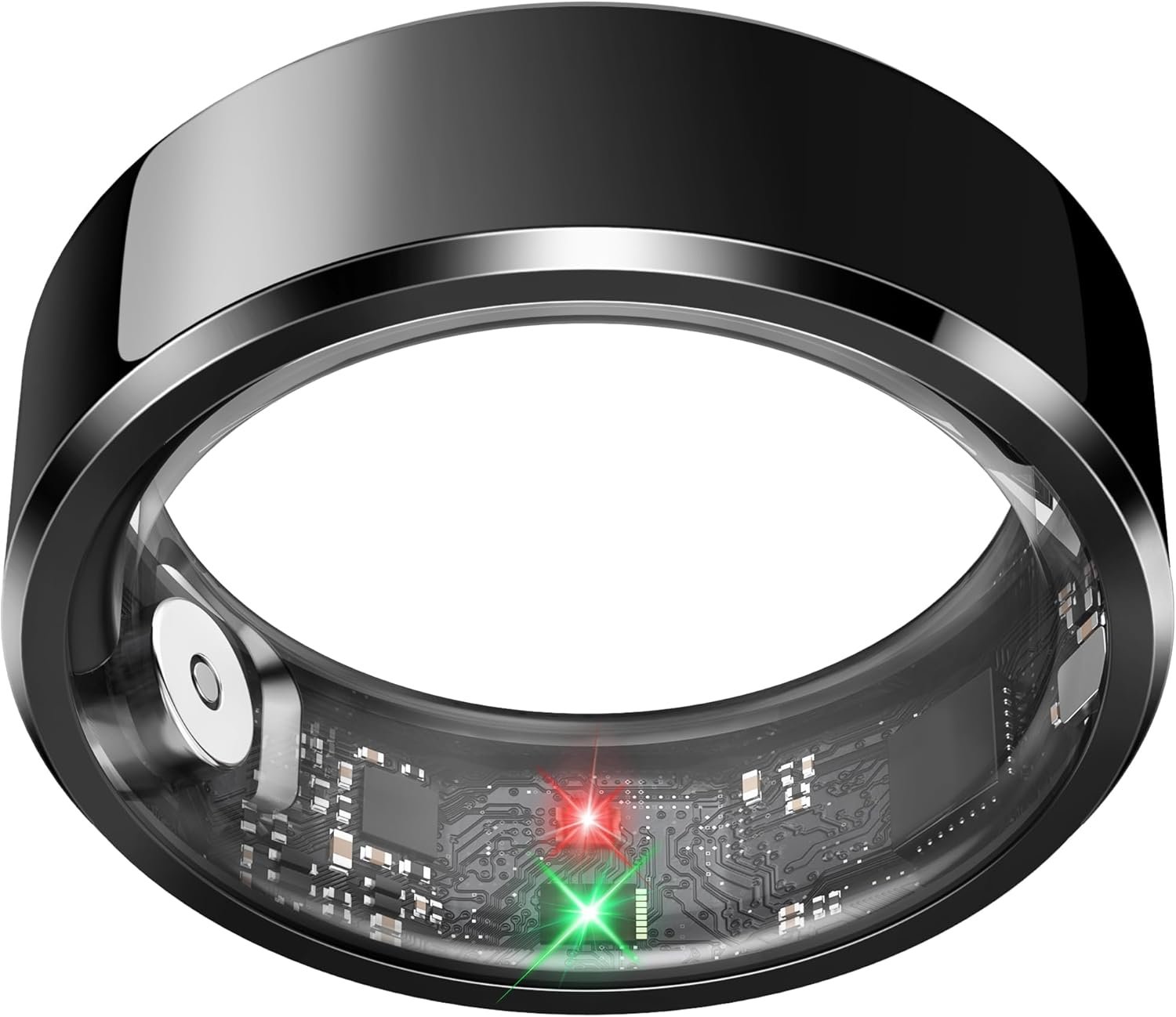 Smart Ring for Men, Fitness & Activity Tracker with Blood Pressure/Heart Rate Monitor, Sleep Tracker, Step Counter, IP68 Waterproof Ring for iOS & Android, Fast Charge, No Subscription (Black,Size11)