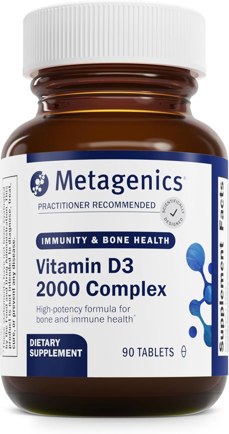 Metagenics D3 2000 IU Complex Vitamin D3 Supplement – Supports Bone Health, Immune & Healthy Inflammation Response* – with Isoflavones for Absorption – Gluten Free – 3 Month Supply – 90 Count