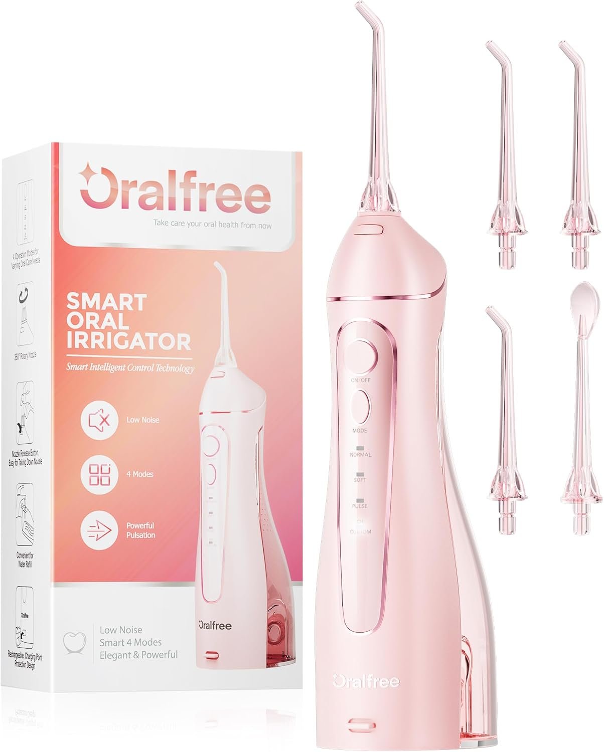 Oralfree Water flosser Teeth Picks – Dental Braces Cordless Oral Irrigator Portable Rechargeable Travel Irrigation Cleaner IPX7 Waterproof Electric Professional Flossing Teeth Cleaning for Home